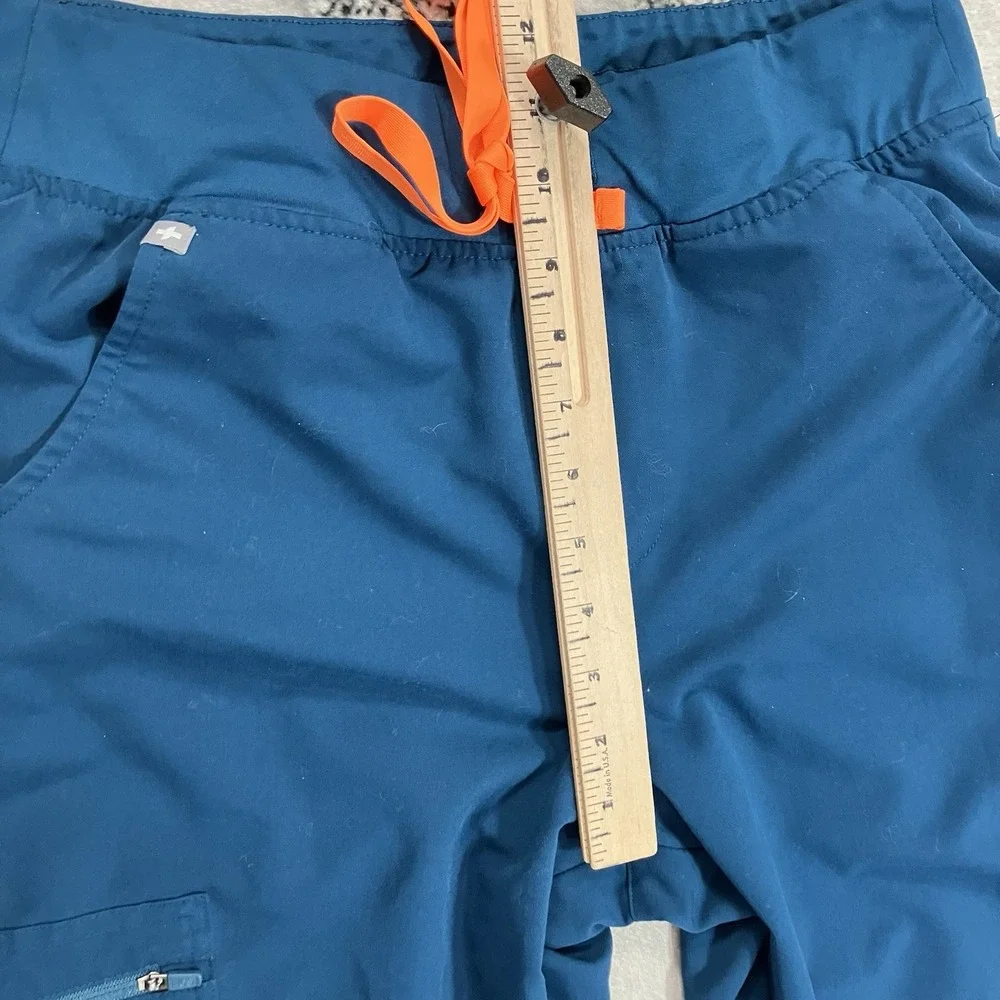 FIGS Catarina Jogger Scrub Pants Caribbean Blue Stretch Womens Size M Petite